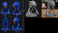 Custom 3D-Printed Blue Hedgehog Statue